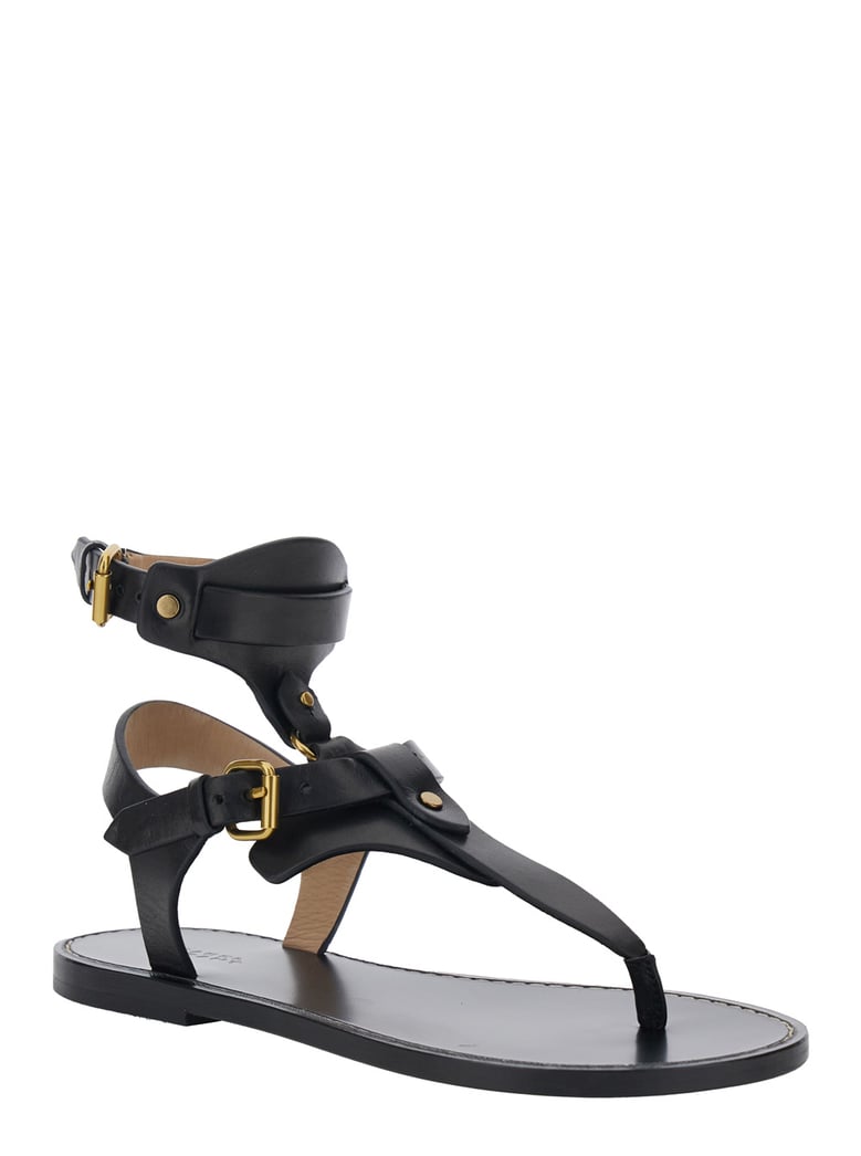 sandals eveena black leather by Selfnex