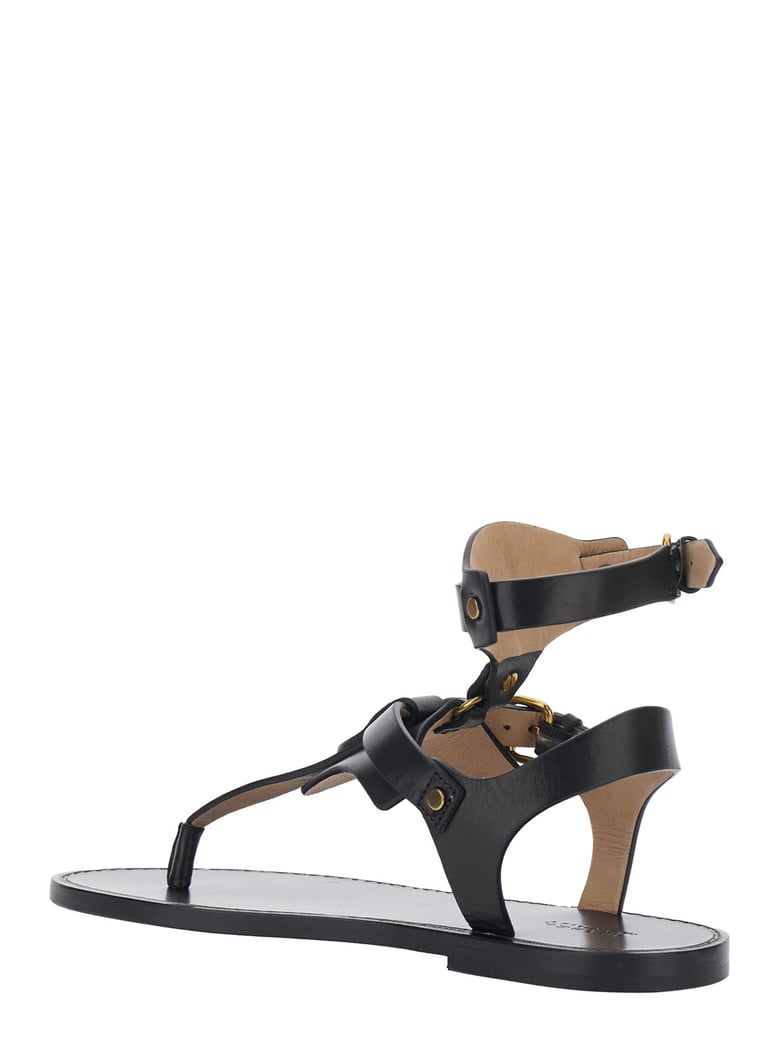 sandals eveena black leather by Selfnex