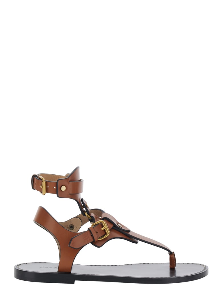 sandals eveena brown leather by Selfnex