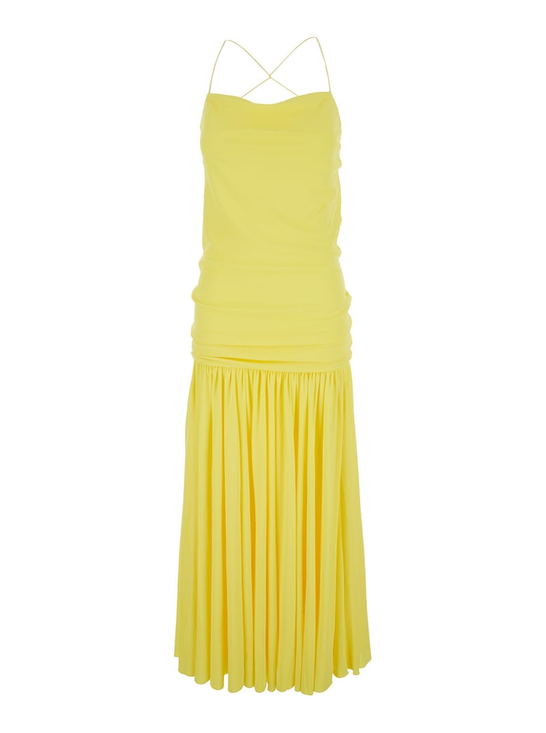 dress, straight neckline, yellow by Selfnex