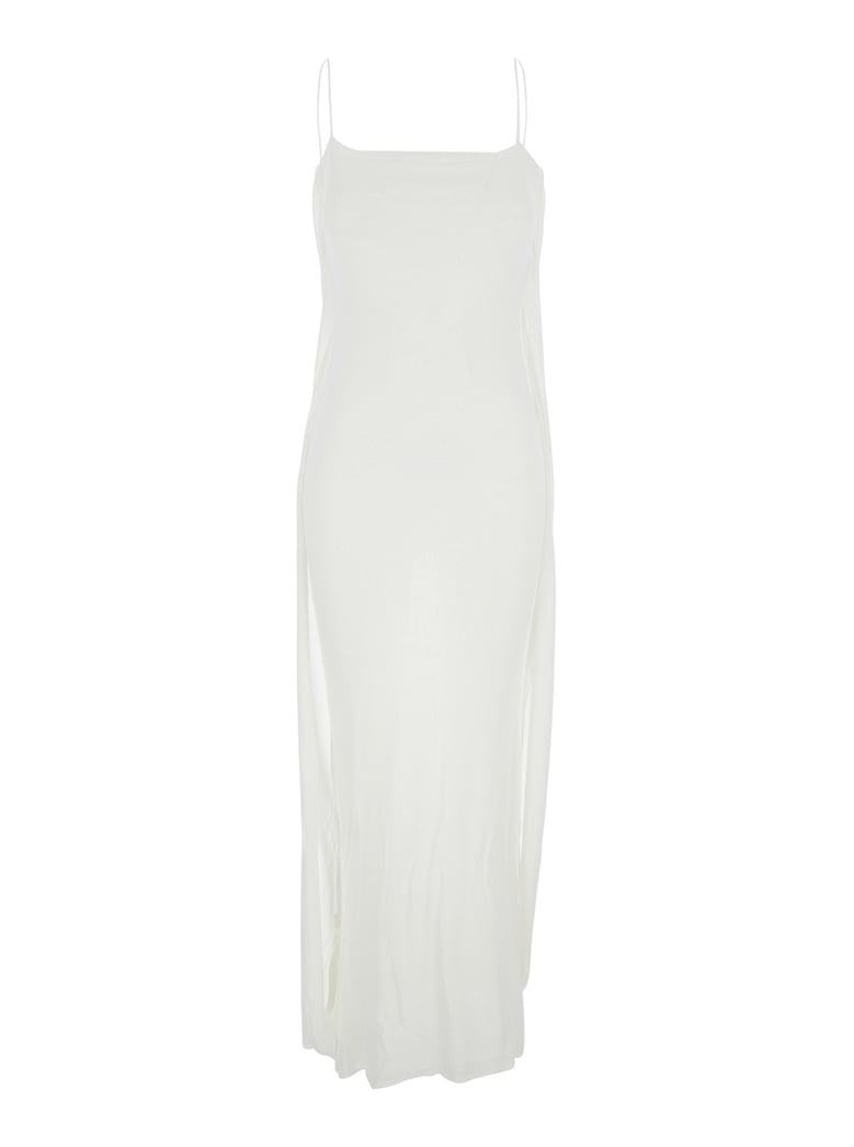 dress with straight neckline — white by Selfnex