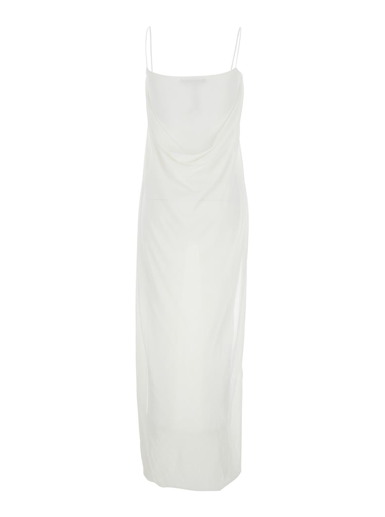 dress with straight neckline — white by Selfnex