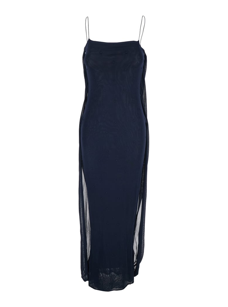 dress straight neckline blue by Selfnex
