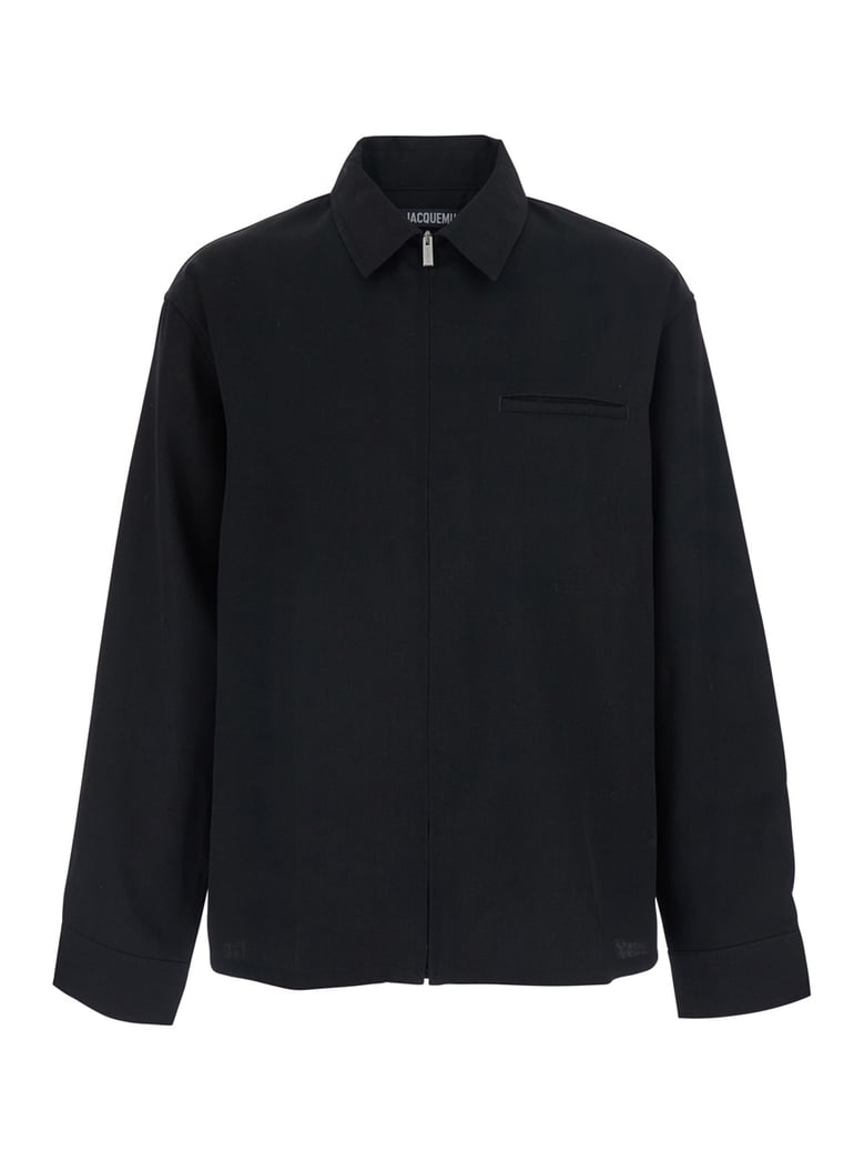 shirt la chemise mecano black wool by Selfnex