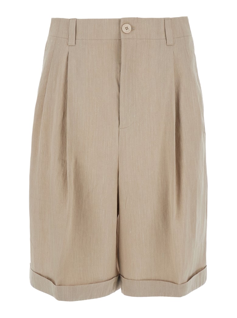 shorts le short pastro beige linen blend by Selfnex