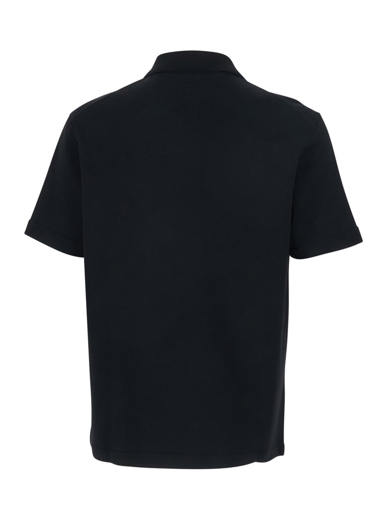 polo shirt with front zip in black by Selfnex