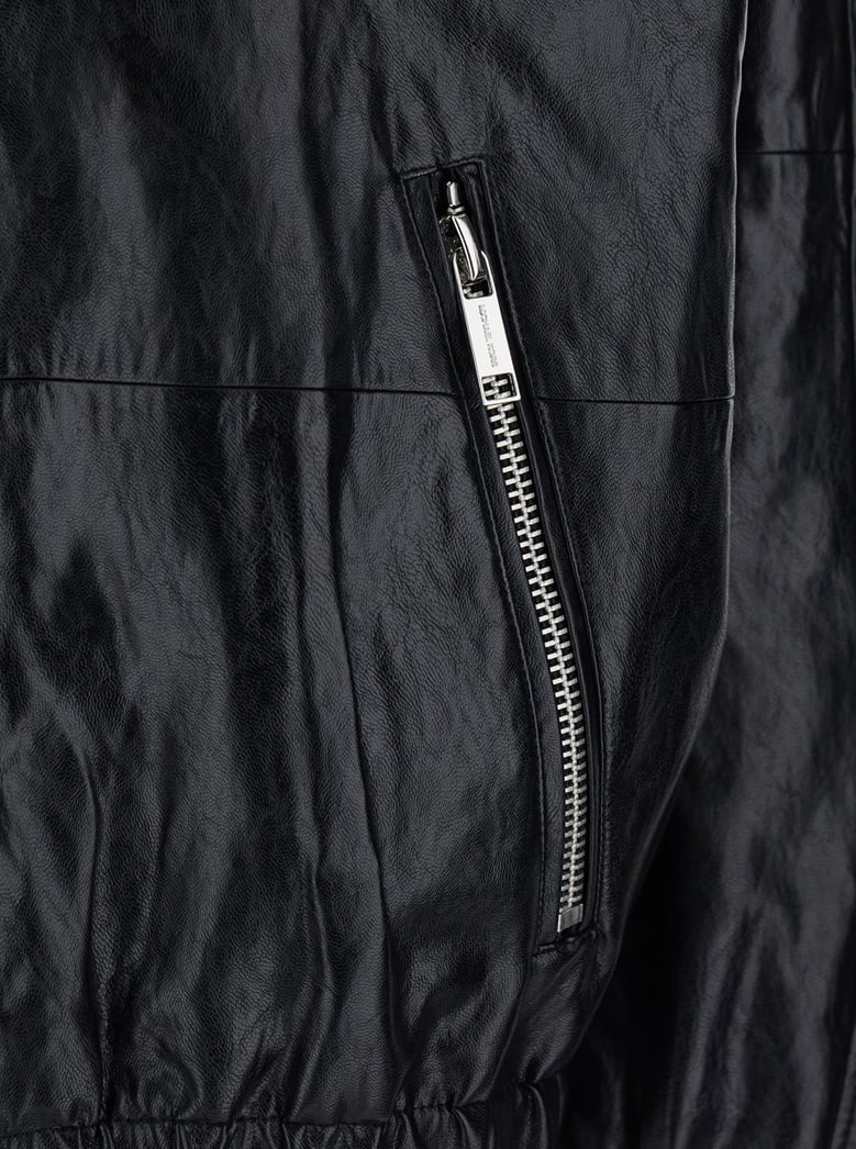 hooded jacket black ecoleather by Selfnex