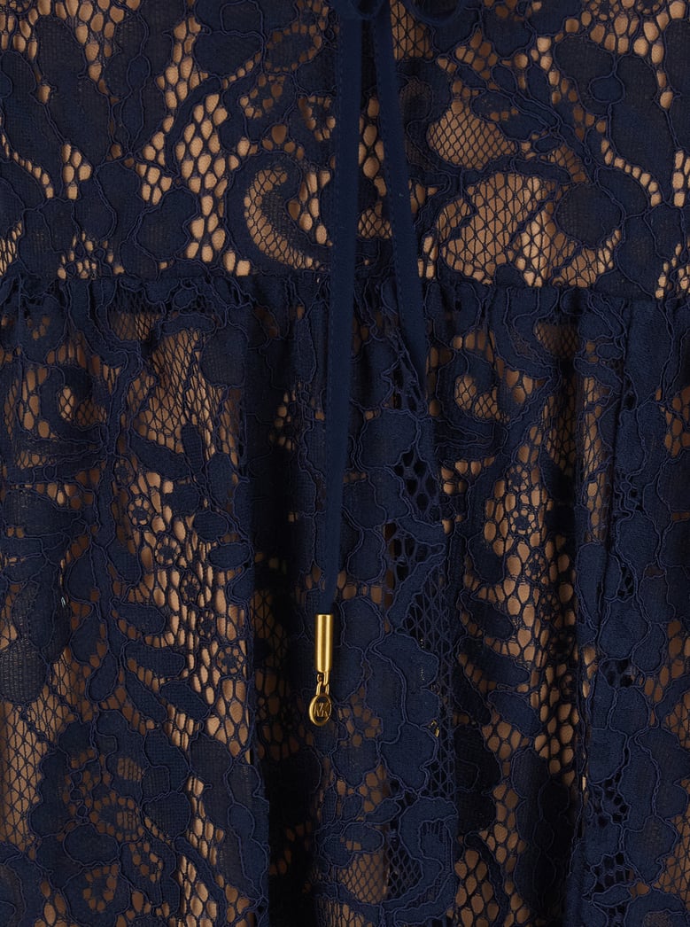 long v-neck lace dress blue by Selfnex
