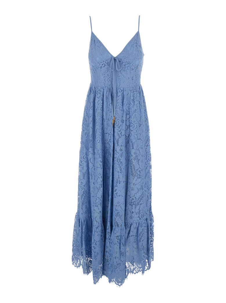 long dress light blue cotton-blend by Selfnex