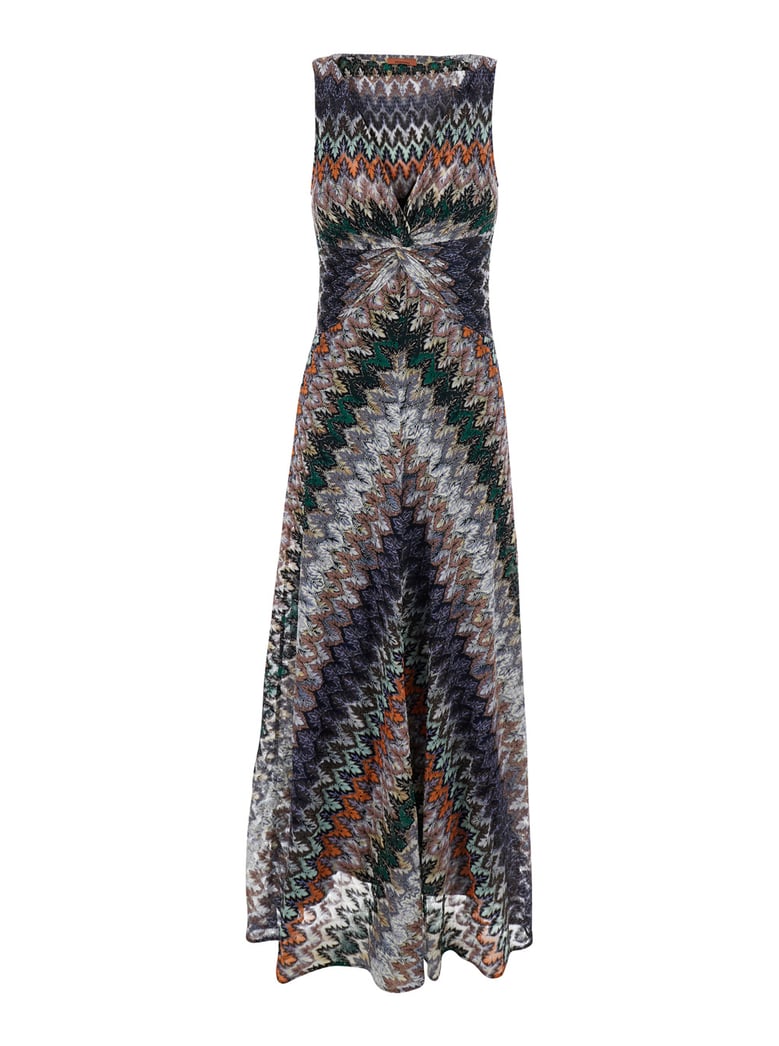 sleeveless long dress multicolour viscose by Selfnex