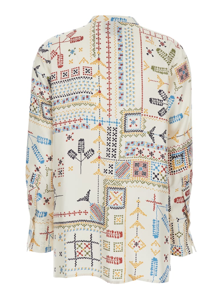 shirt with raised collar multicolour silk by Selfnex