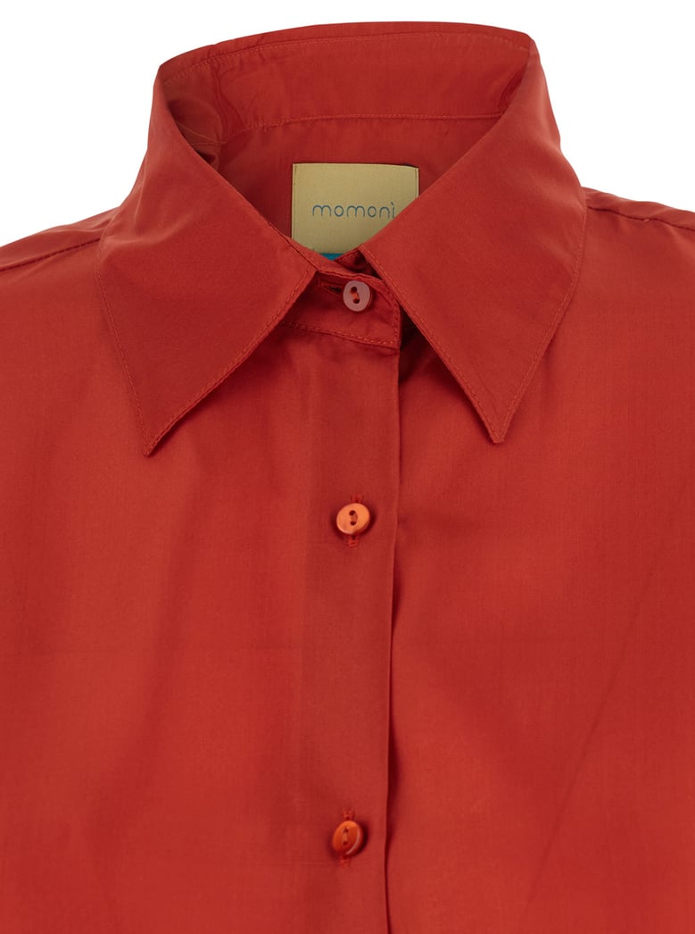 shirt classic collar orange silk by Selfnex