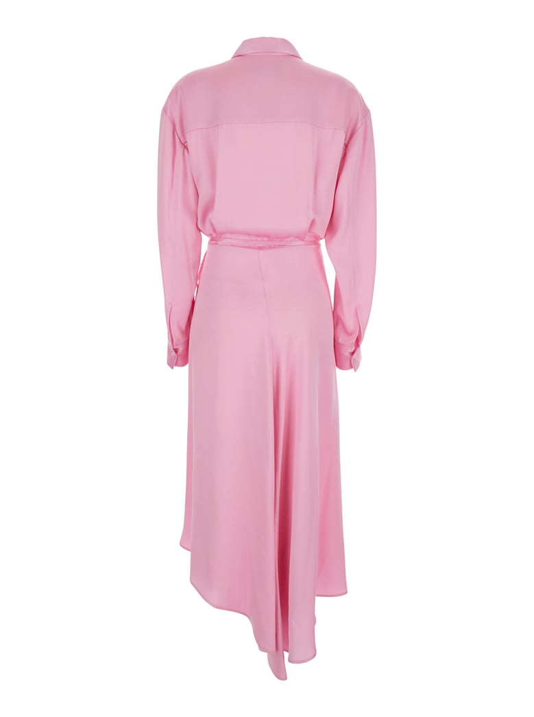 dress v-neck pink viscose by Selfnex