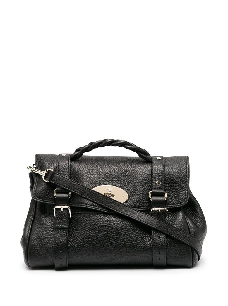 handbag alexa black pebbled leather by Selfnex