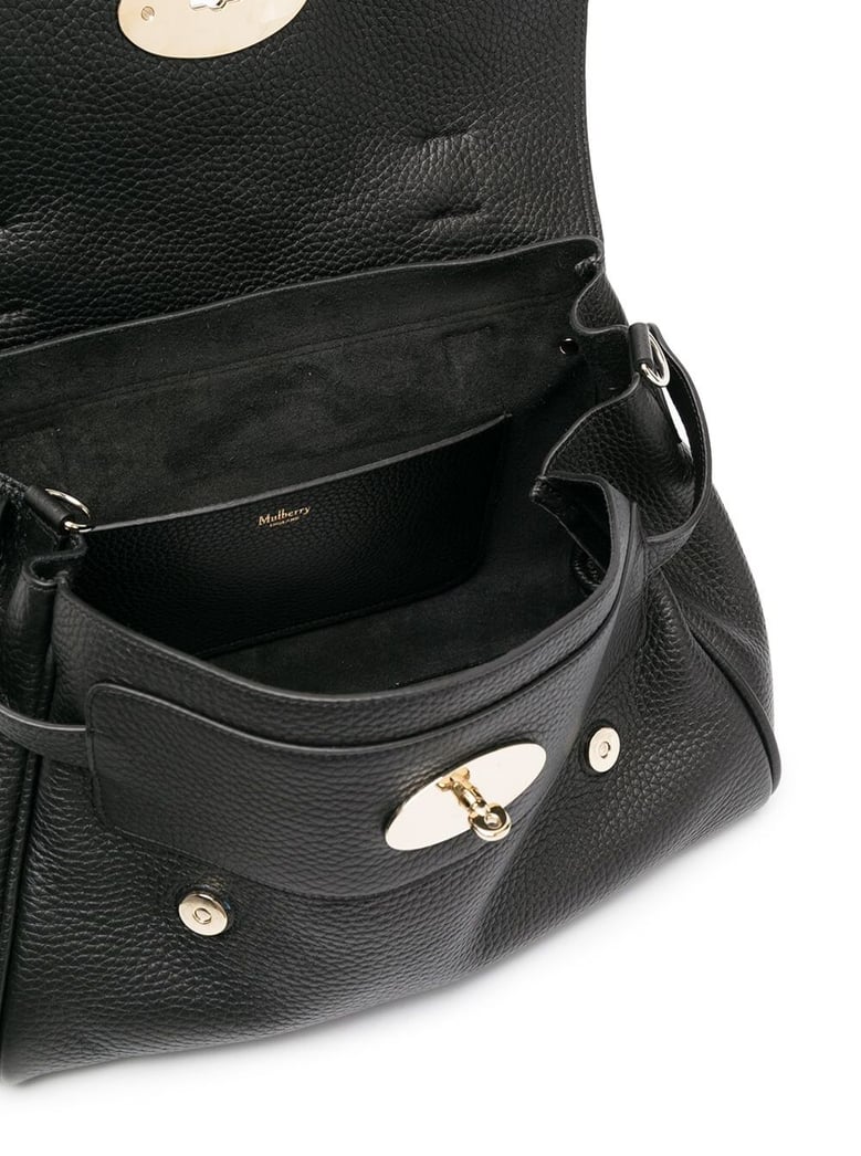 handbag alexa black pebbled leather by Selfnex