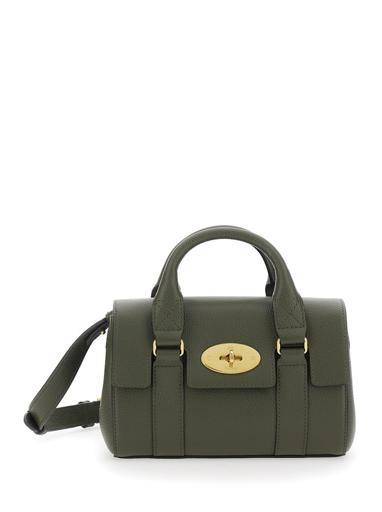 handbag bayswater mini green pebbled leather by Selfnex