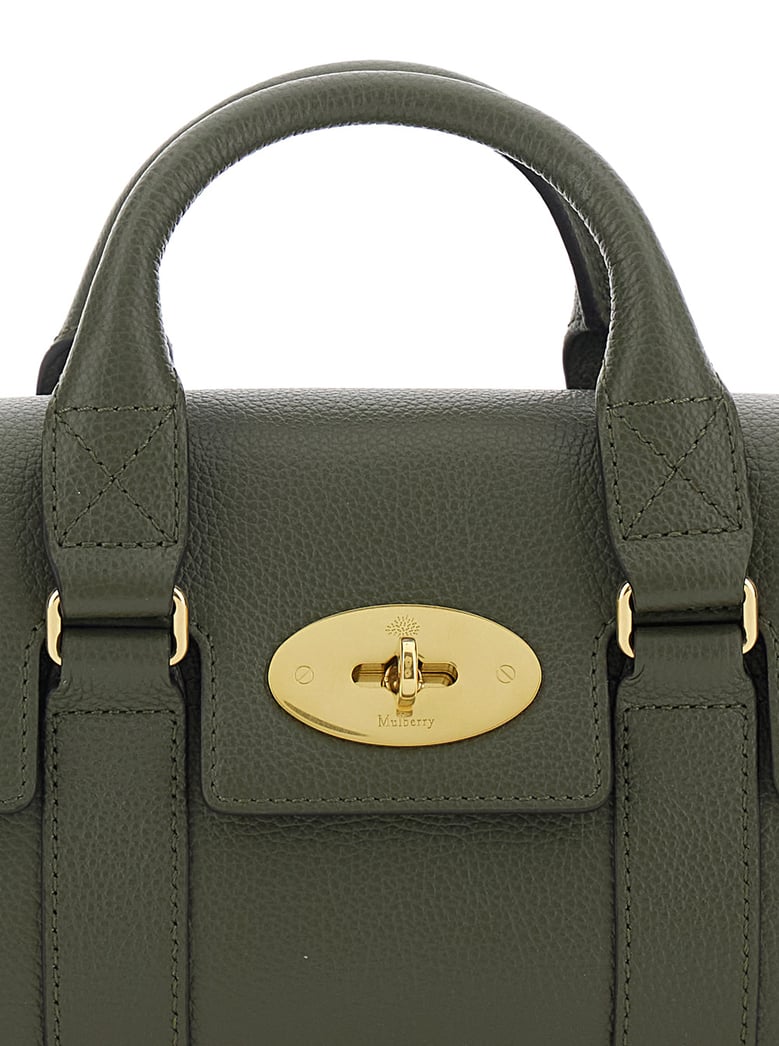 handbag bayswater mini green pebbled leather by Selfnex