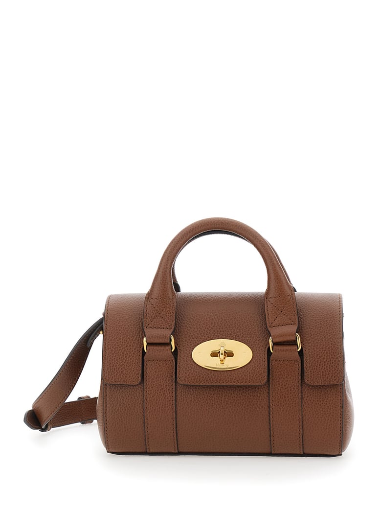 handbag bayswater mini brown pebbled leather by Selfnex