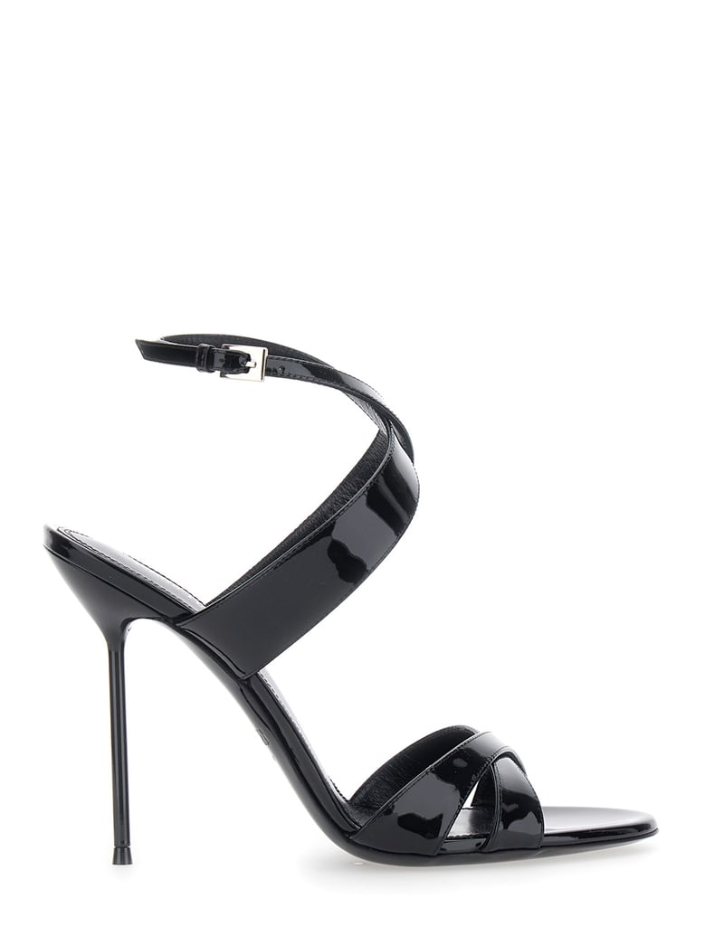 high heel sandals lidia black leather by Selfnex