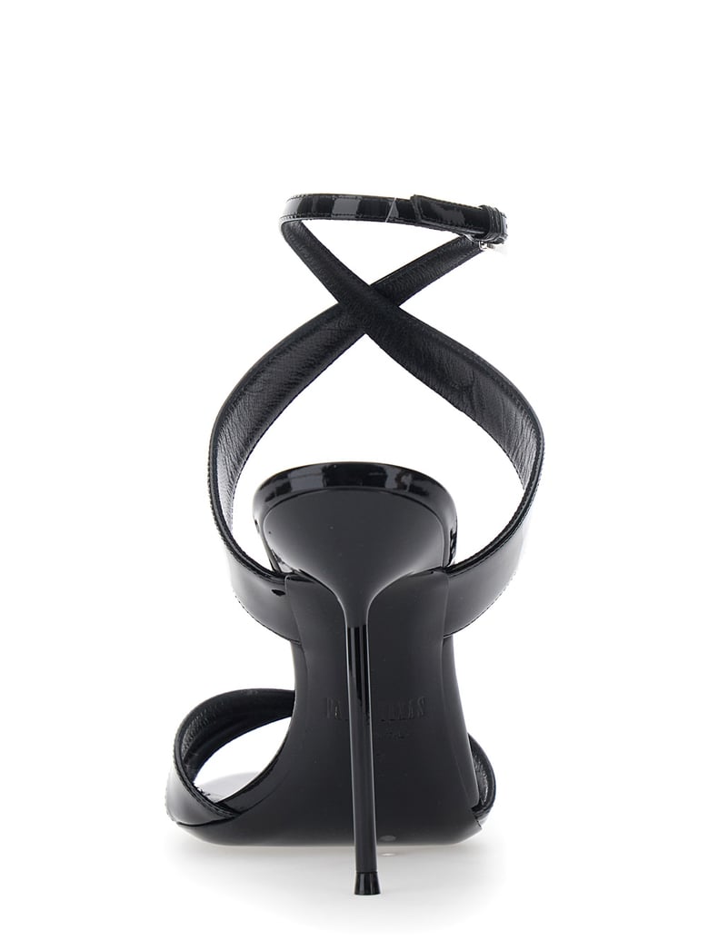 high heel sandals lidia black leather by Selfnex