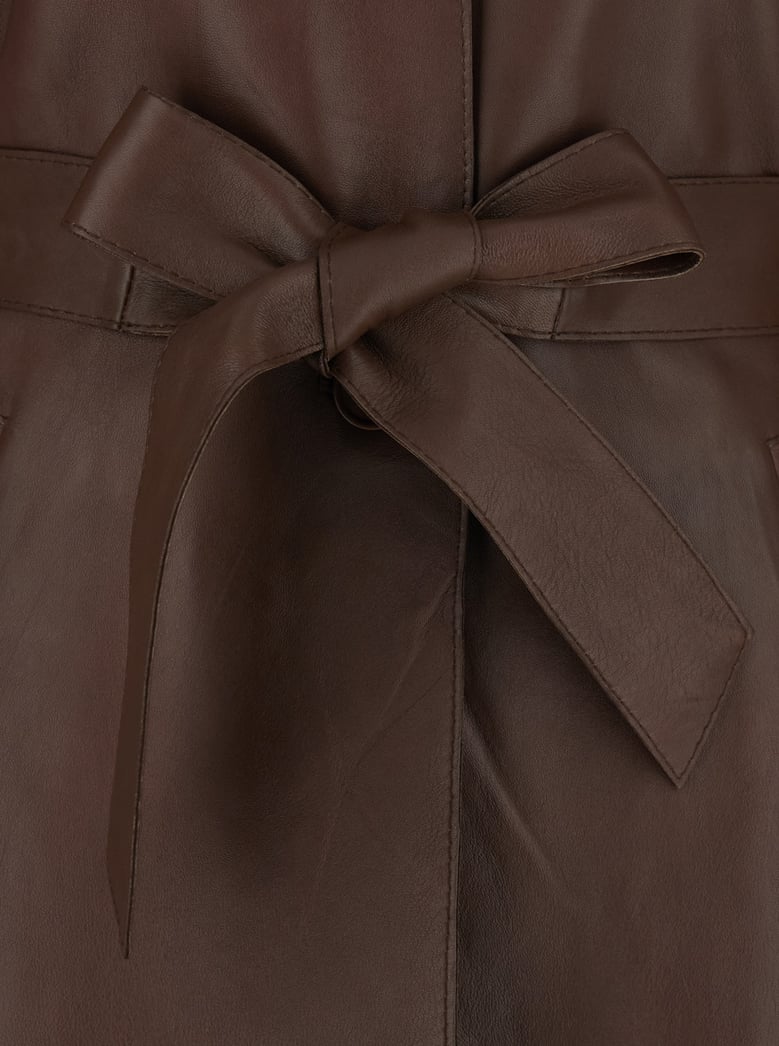 leather jacket wide collar brown by Selfnex