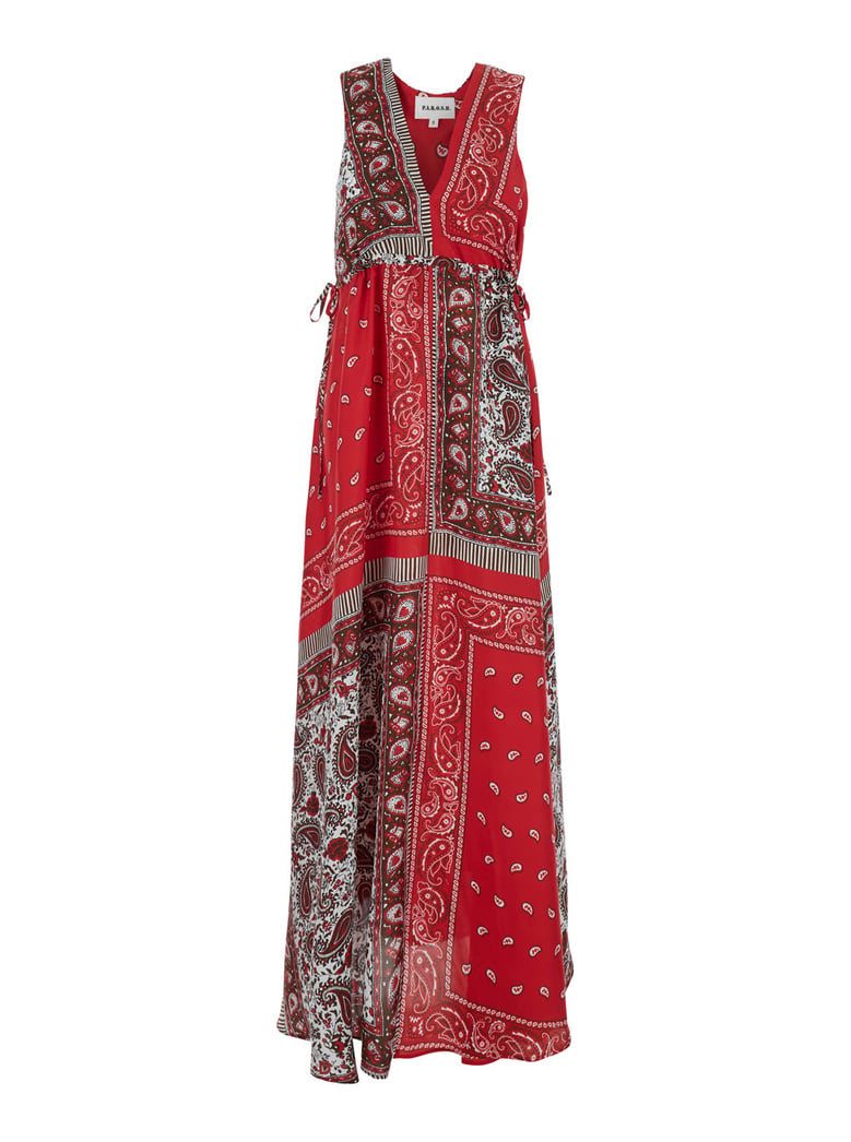long dress shiele red silk by Selfnex