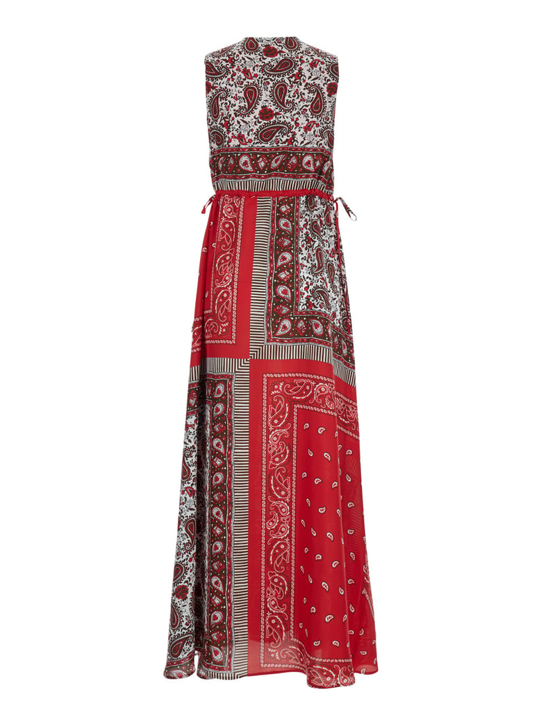 long dress shiele red silk by Selfnex