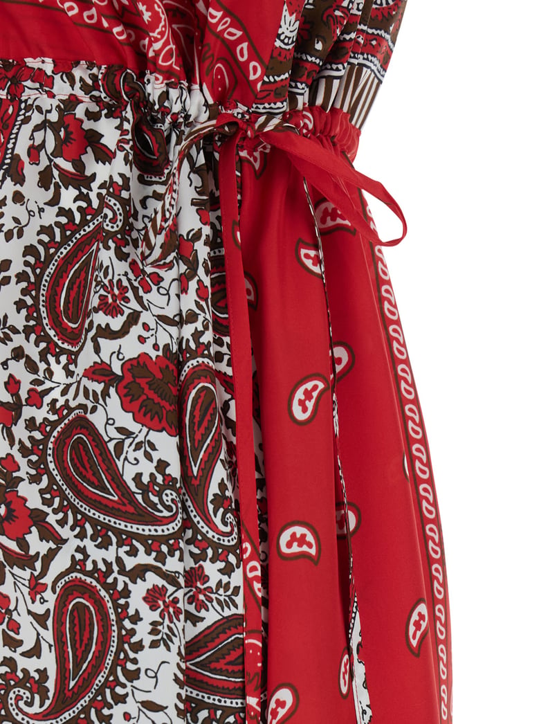 long dress shiele red silk by Selfnex
