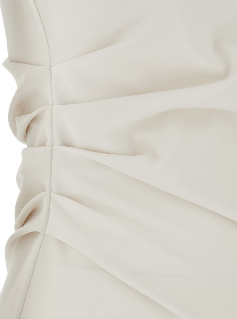 long dress with square neckline, white by Selfnex