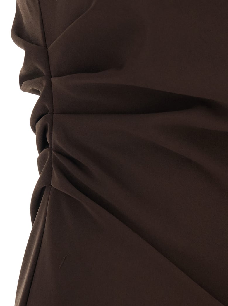 long one-shoulder dress brown by Selfnex