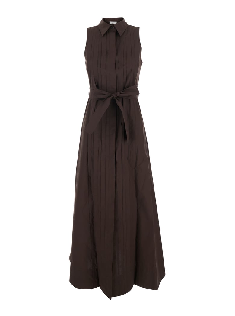 long sleeveless dress brown by Selfnex