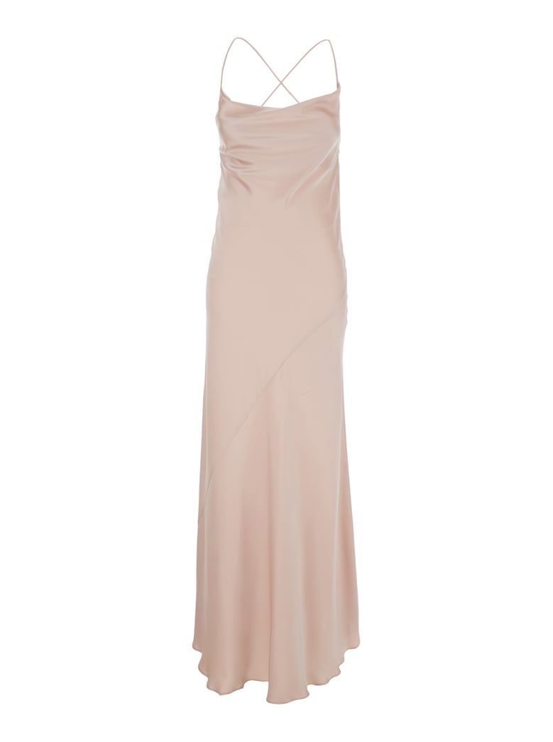 long dress crossed straps pink by Selfnex