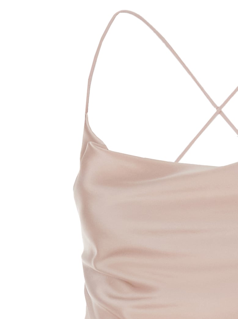 long dress crossed straps pink by Selfnex