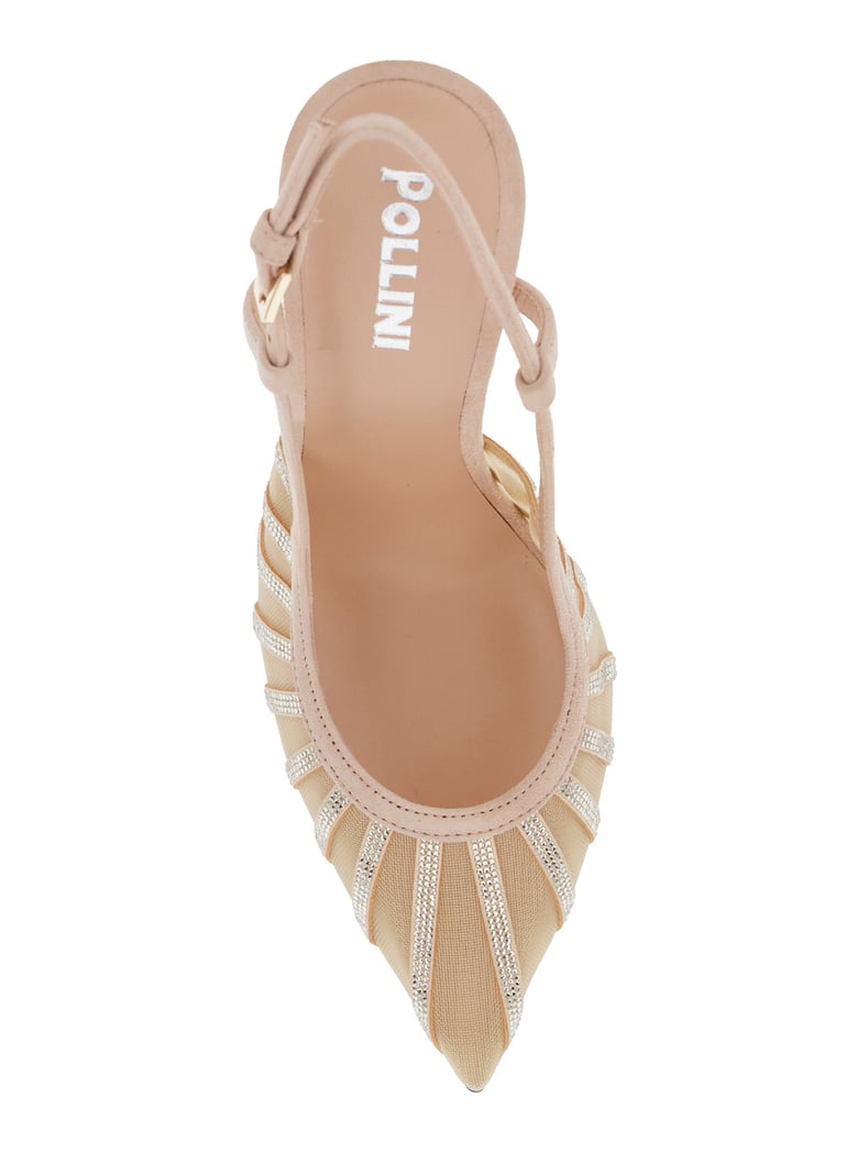 slingback pumps pink leather heel by Selfnex