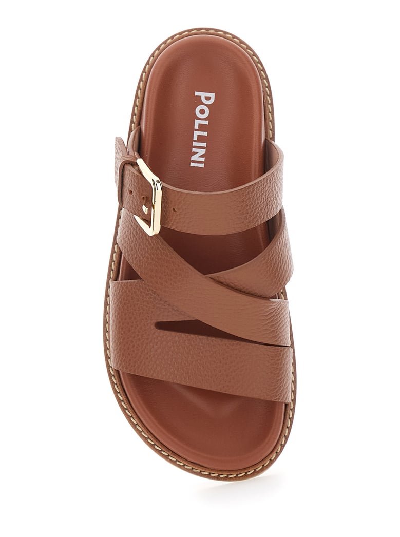 sandals open toe brown leather by Selfnex