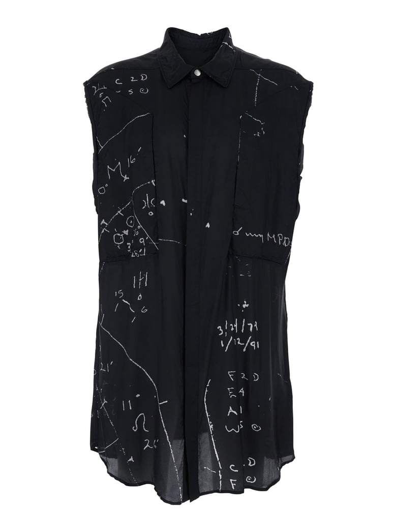 shirt black viscose blend by Selfnex