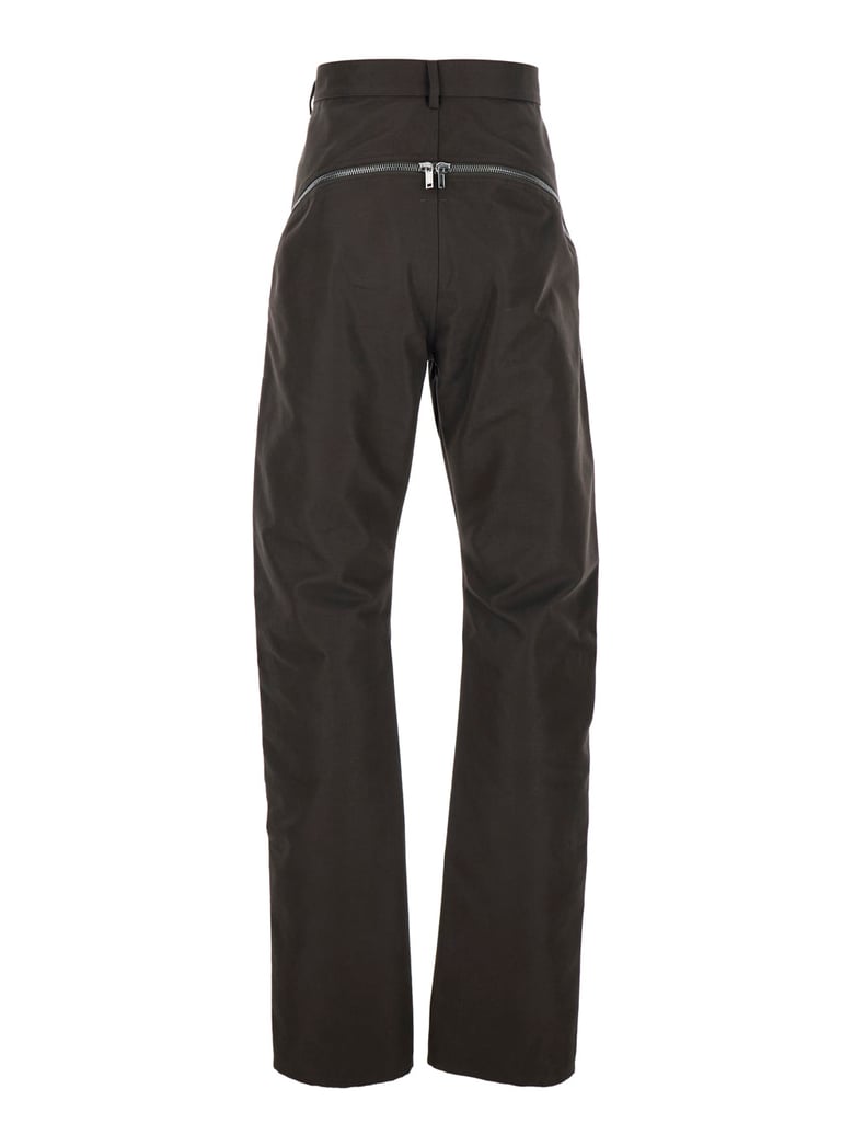 pants bolan banana brown stretch cotton by Selfnex