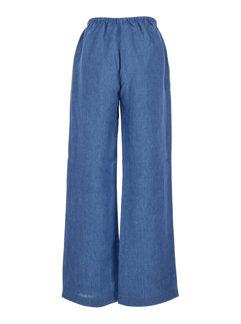 trousers in blue linen by Selfnex