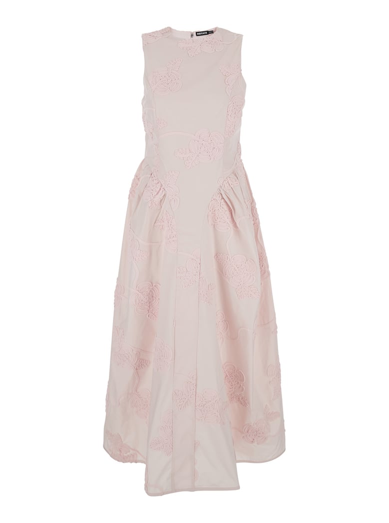 long dress pink floral embroidered by Selfnex