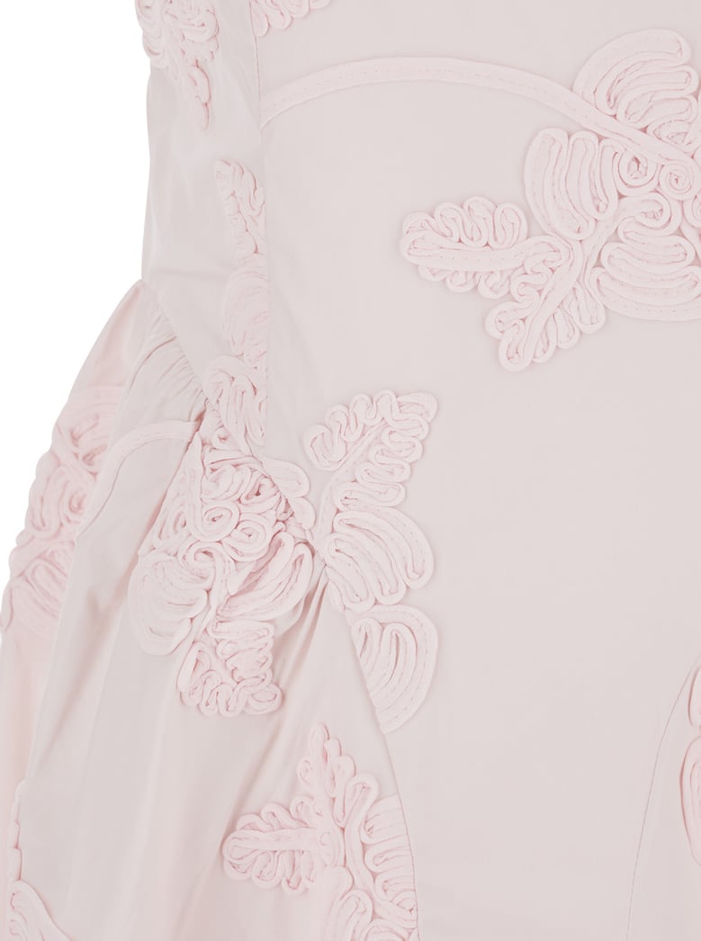 long dress pink floral embroidered by Selfnex