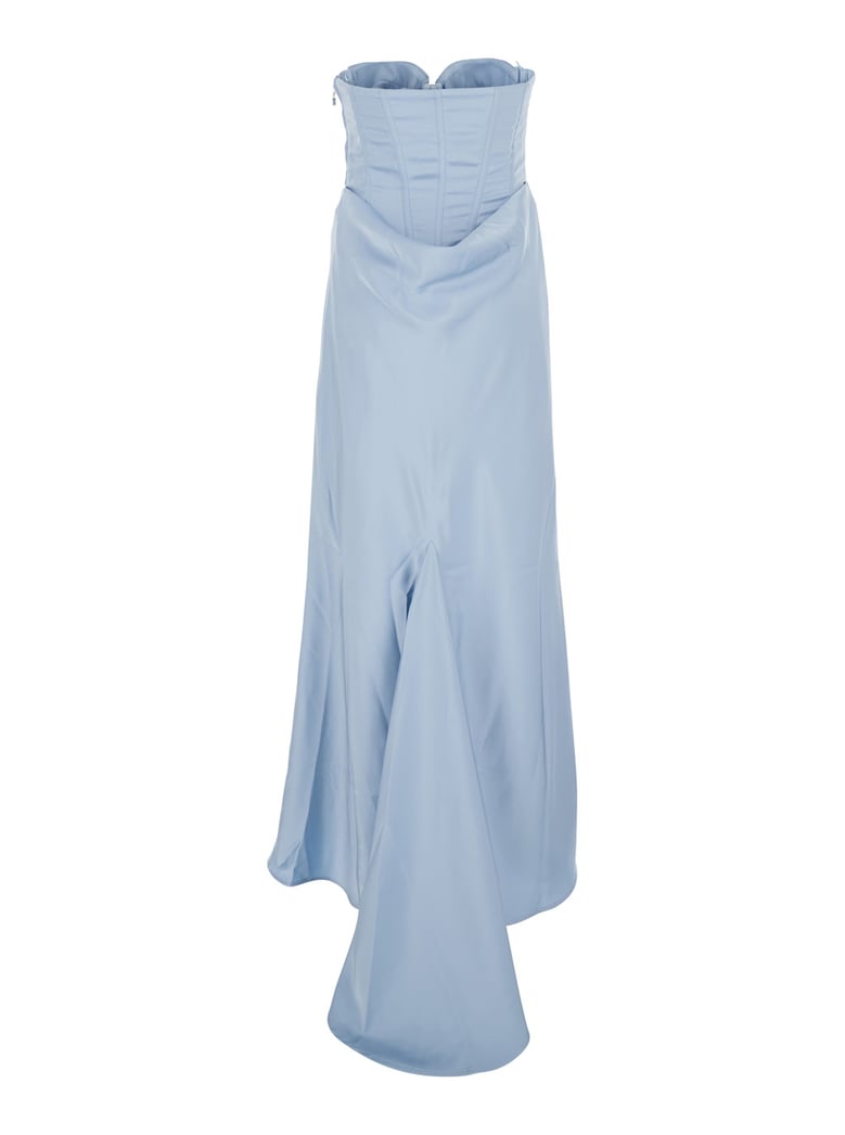 dress satin corset maxi light blue by Selfnex