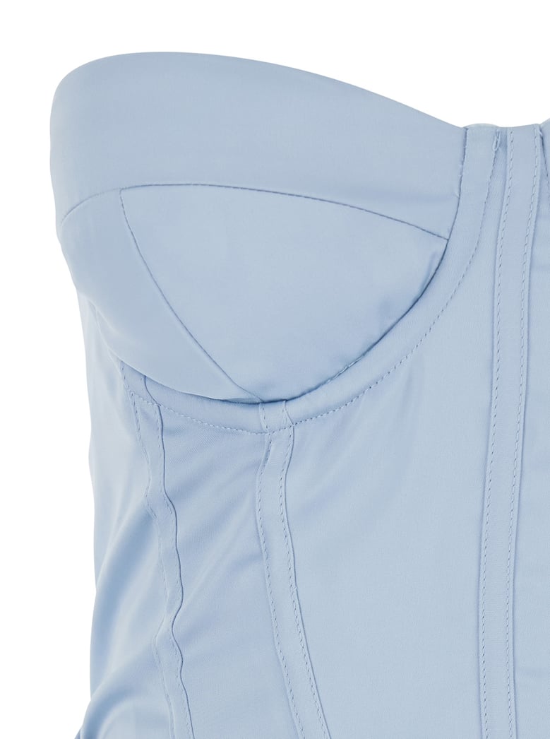 dress satin corset maxi light blue by Selfnex