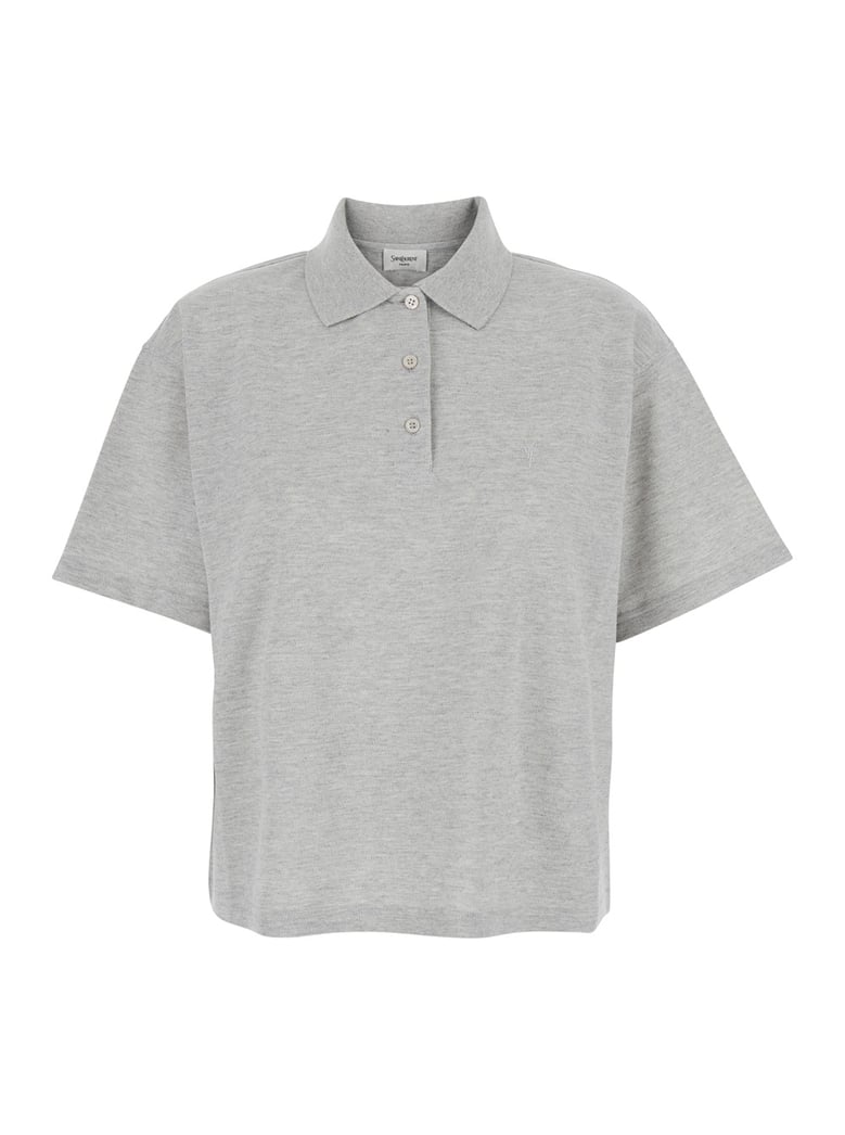polo shirt grey cotton by Selfnex