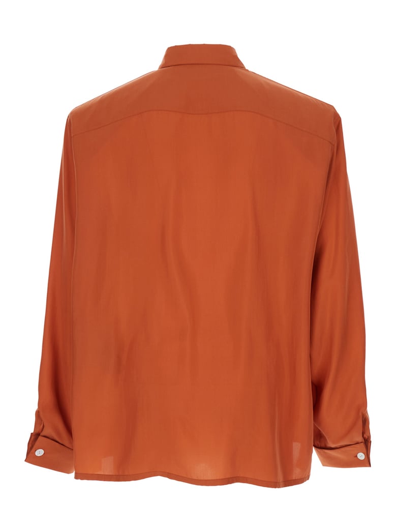 shirt orange silk by Selfnex