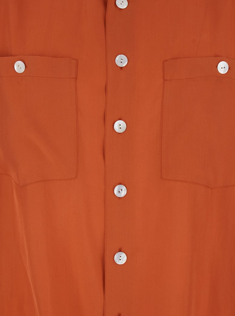 shirt orange silk by Selfnex
