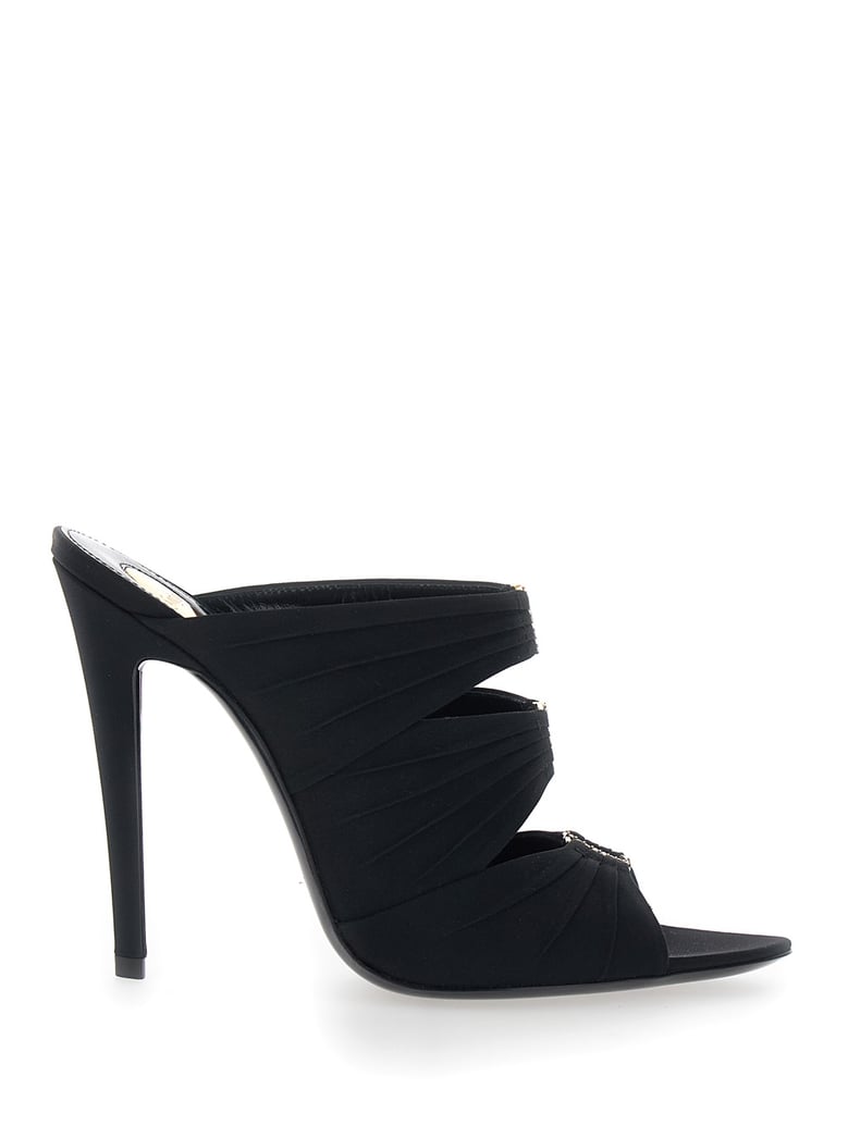 heeled sandals emilie black leather by Selfnex