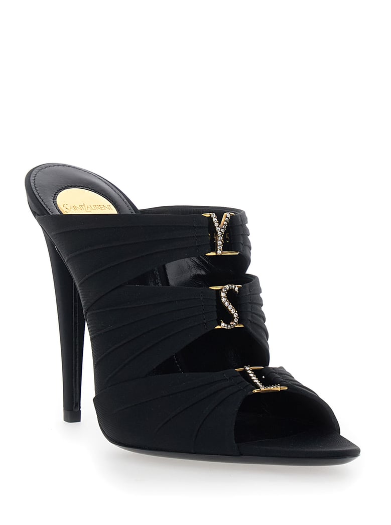 heeled sandals emilie black leather by Selfnex