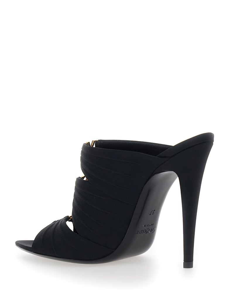 heeled sandals emilie black leather by Selfnex