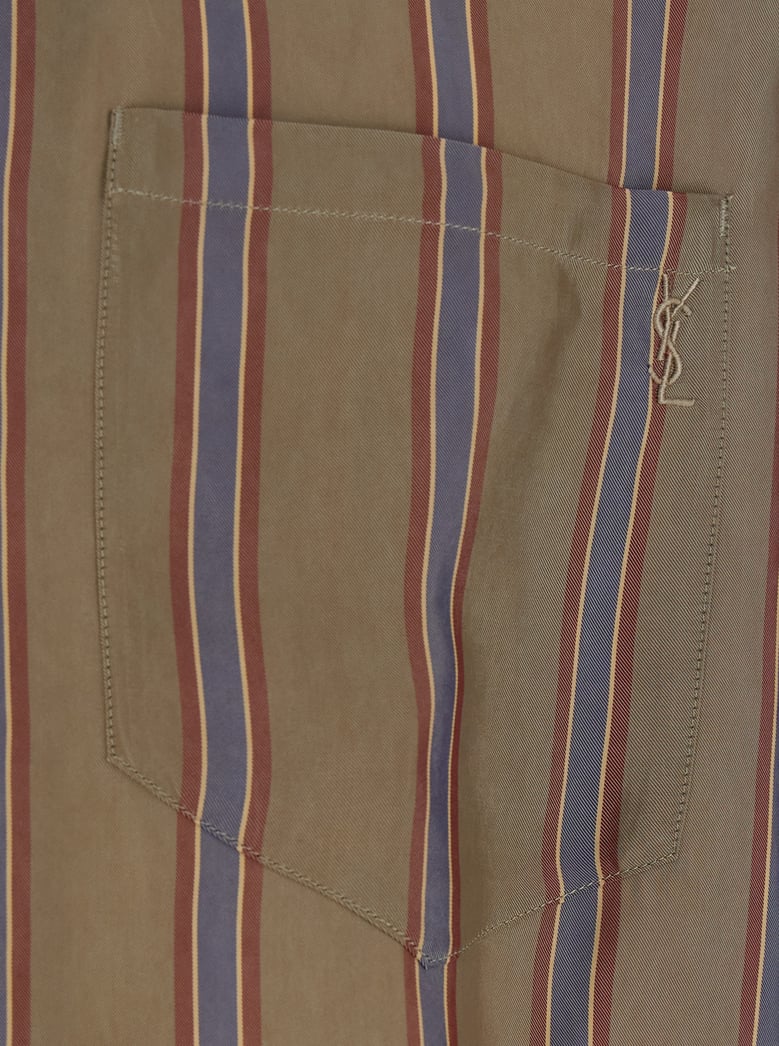 shirt boxy strips brown by Selfnex