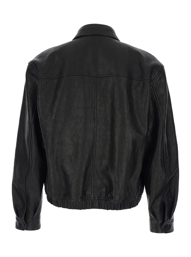 jacket classic collar black leather by Selfnex